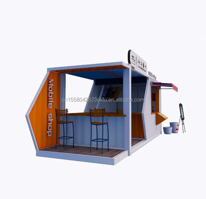 20ft o 40ft telaio di acciaio estensibile Mobile Coffee Bar Pop Up Container di spedizione con galvanizzato Steel Bending