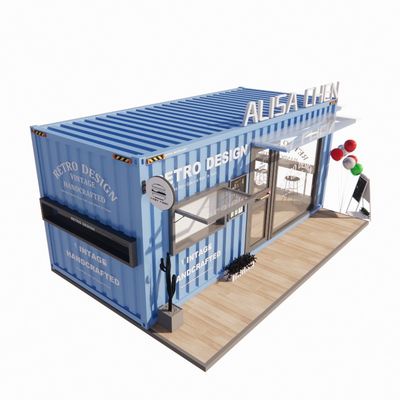 Tubi quadrati in acciaio galvanizzato Case contenitori 20 piedi Chiosco portatile Prefabbricato modificato Modulare Bar di caffè Container di spedizione
