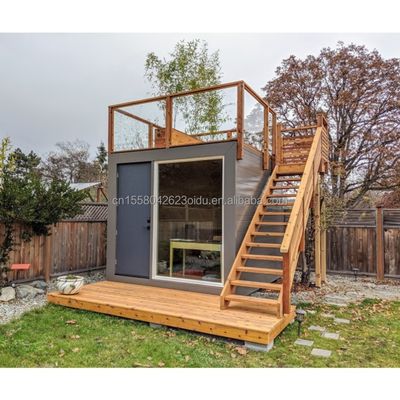 Hotel Casa giardino in legno prefabbricata con design moderno e tubi quadrati in acciaio galvanizzato Struttura principale EU10ft 20ft