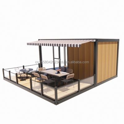 Negozio 20 piedi ristorante e bar mobile 10 piedi 20 piedi porta merci contenitore di legno cucina in acciaio galvanizzato piegatura 180g telaio in acciaio