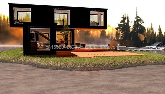Personalizzabile 2/3 camere da letto Casa da giardino portatile di lusso con bagno e muro 50/75/100mm Wave Sandwich Panel