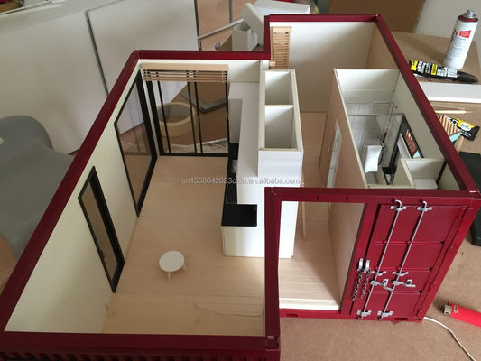 Due/Tre camere da letto Un bagno Tubbi quadrati in acciaio galvanizzato Case prefabbricate pieghevoli di lusso per la famiglia giardino