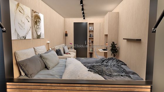 Due/Tre camere da letto Un bagno Tubbi quadrati in acciaio galvanizzato Case prefabbricate pieghevoli di lusso per la famiglia giardino