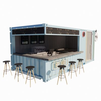Container da 20 piedi Negozi prefabbricati Magazzini Case con stile di design moderno e 50/75/100mm Wave Sandwich Panel Parete