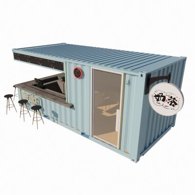 Container da 20 piedi Negozi prefabbricati Magazzini Case con stile di design moderno e 50/75/100mm Wave Sandwich Panel Parete