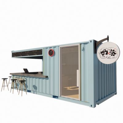 Container da 20 piedi Negozi prefabbricati Magazzini Case con stile di design moderno e 50/75/100mm Wave Sandwich Panel Parete