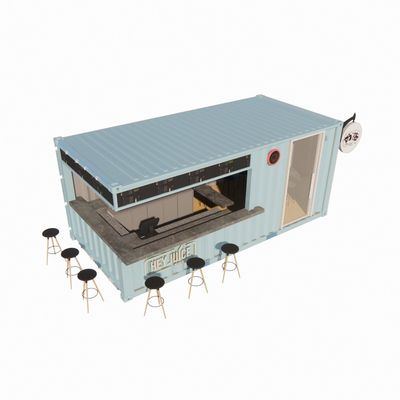 Container da 20 piedi Negozi prefabbricati Magazzini Case con stile di design moderno e 50/75/100mm Wave Sandwich Panel Parete