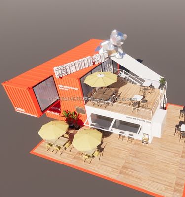 20ft Deluxe Container Store Large Floor Glass Tiny House Custom Cabin Villa con 50/75/100mm Wave Sandwich Panel Pareti