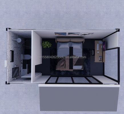 Alloggio alberghiero 20 piedi Prefabbricata casa smontabile con galvanizzato di acciaio piegatura 180g e disegno personalizzabile