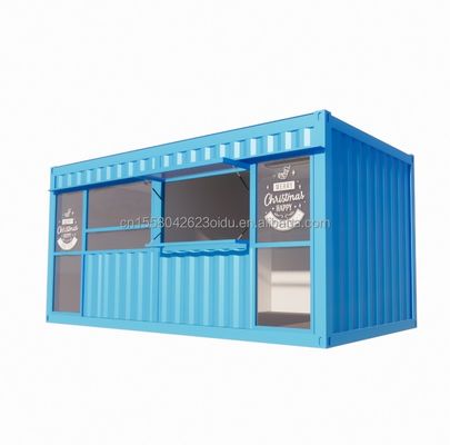 20 piedi mobili prefabbricati caffetteria Container House Design con tubi quadrati in acciaio galvanizzato