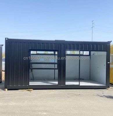 20 piedi mobili prefabbricati caffetteria Container House Design con tubi quadrati in acciaio galvanizzato