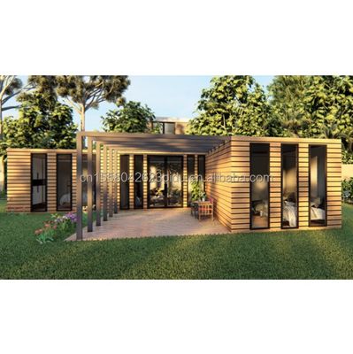 Casa di contenitori in legno EU Best Design Legno Grain Glass 20ft 40ft Casa prefabbricata Luxury Container Home Case prefabbricate moderne