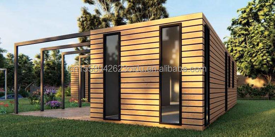 Casa di contenitori in legno EU Best Design Legno Grain Glass 20ft 40ft Casa prefabbricata Luxury Container Home Case prefabbricate moderne