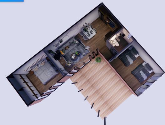Casa di contenitori in legno EU Best Design Legno Grain Glass 20ft 40ft Casa prefabbricata Luxury Container Home Case prefabbricate moderne