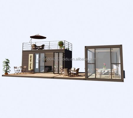 Moderno stile di design struttura in acciaio leggero casa con contenitore di villa pieghevole con finestre in lega di alluminio