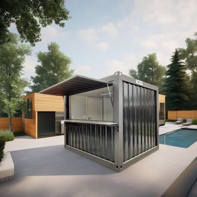 Struttura in acciaio Cornice saldata Stile di design moderno 20 piedi Casa di giardino semplice e lussuosa Casa mobile