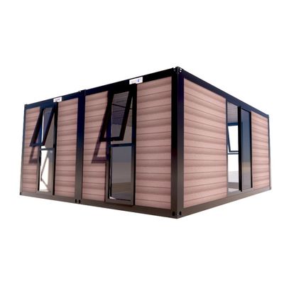 Contenitore di imballaggio piatto ufficio da giardino prefabbricato in metallo e legno con tubi quadrati in acciaio galvanizzato