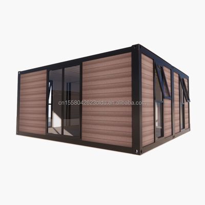 Contenitore di imballaggio piatto ufficio da giardino prefabbricato in metallo e legno con tubi quadrati in acciaio galvanizzato
