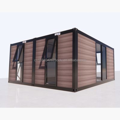 Contenitore di imballaggio piatto ufficio da giardino prefabbricato in metallo e legno con tubi quadrati in acciaio galvanizzato