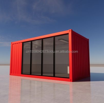 Hotel 20 Ft Foldable Container House Studio 2 piano Prefabb Folding Container ufficio in acciaio galvanizzato piegatura 180g
