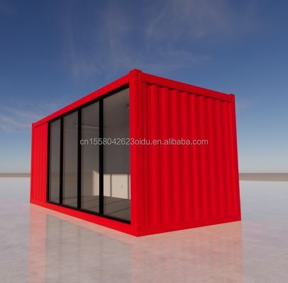 Hotel 20 Ft Foldable Container House Studio 2 piano Prefabb Folding Container ufficio in acciaio galvanizzato piegatura 180g