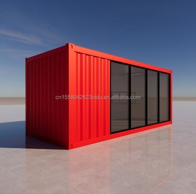 Hotel 20 Ft Foldable Container House Studio 2 piano Prefabb Folding Container ufficio in acciaio galvanizzato piegatura 180g