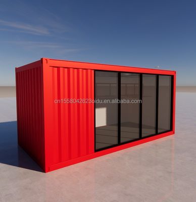 Hotel 20 Ft Foldable Container House Studio 2 piano Prefabb Folding Container ufficio in acciaio galvanizzato piegatura 180g