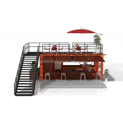 Tubi quadrati in acciaio galvanizzato Case contenitori 20 piedi imballaggio piatto personalizzato installazione rapida contenitore in legno casa prefabbricata giardino ufficio