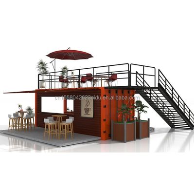 Tubi quadrati in acciaio galvanizzato Case contenitori 20 piedi imballaggio piatto personalizzato installazione rapida contenitore in legno casa prefabbricata giardino ufficio