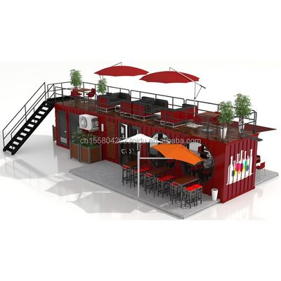Tubi quadrati in acciaio galvanizzato Case contenitori 20 piedi imballaggio piatto personalizzato installazione rapida contenitore in legno casa prefabbricata giardino ufficio