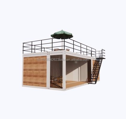 2 camere da letto Container Mobile House 20ft Legno Studio giardino di lusso con pacchetto aereo