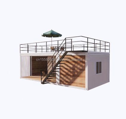 2 camere da letto Container Mobile House 20ft Legno Studio giardino di lusso con pacchetto aereo