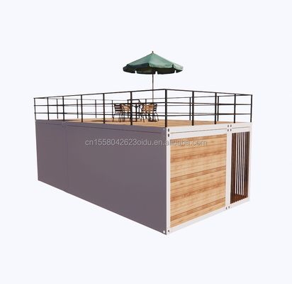 2 camere da letto Container Mobile House 20ft Legno Studio giardino di lusso con pacchetto aereo