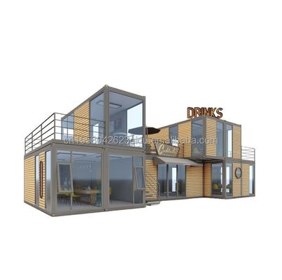 Design moderno 20ft o 40ft Food Bar Cafè Supermercato Store Container Store Personalizzabile Piatto pacchetto Casa prefabbricata