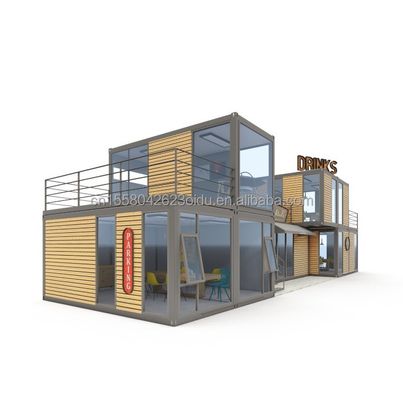 Design moderno 20ft o 40ft Food Bar Cafè Supermercato Store Container Store Personalizzabile Piatto pacchetto Casa prefabbricata