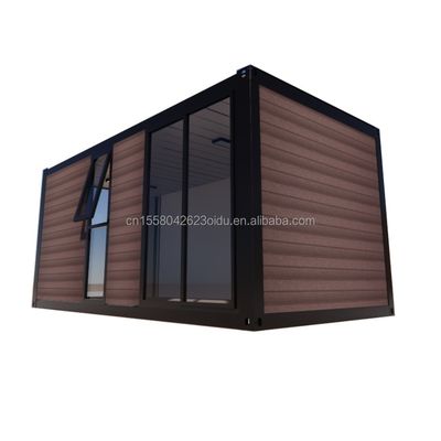 Mobile Modular Family Customized Outdoor Glass Wooden Garden Hut Camping Hotel con finestre in lega di alluminio e Home Bar
