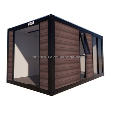 Mobile Modular Family Customized Outdoor Glass Wooden Garden Hut Camping Hotel con finestre in lega di alluminio e Home Bar