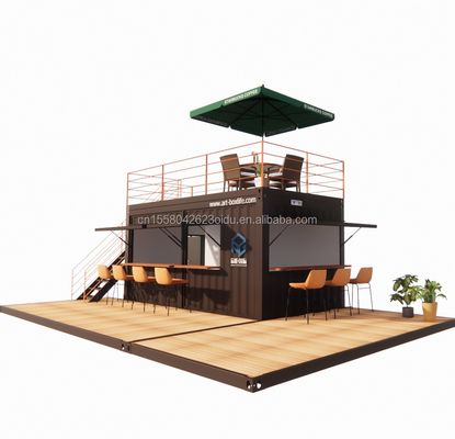 Bar contenitore pop-up a due piani progettato con stile di design moderno e finestre in lega di alluminio