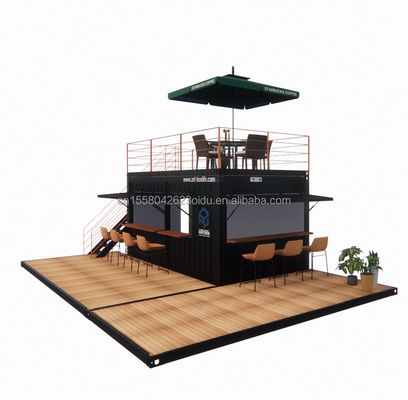 Bar contenitore pop-up a due piani progettato con stile di design moderno e finestre in lega di alluminio