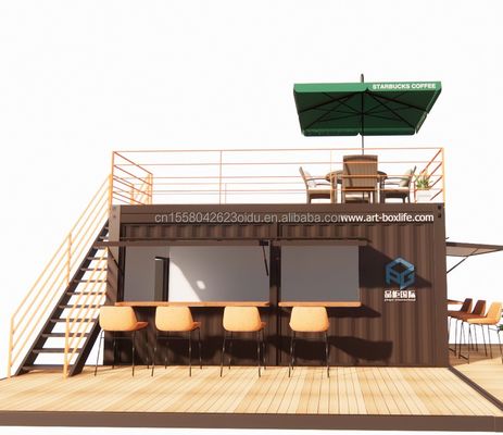 Bar contenitore pop-up a due piani progettato con stile di design moderno e finestre in lega di alluminio