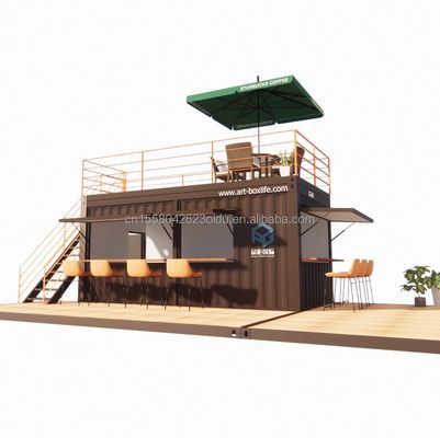 Bar contenitore pop-up a due piani progettato con stile di design moderno e finestre in lega di alluminio
