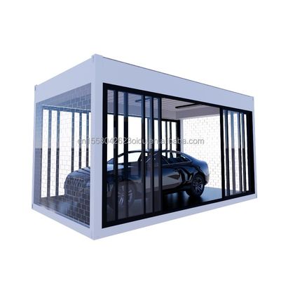 Crystal Glass Shop Design Casa prefabbricata mobile da 20 piedi con finestre in acciaio galvanizzato 180g e alluminio