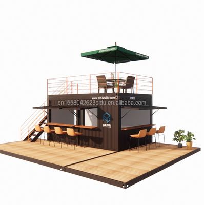 Bar contenitore pop-up a due piani progettato con stile di design moderno e finestre in lega di alluminio