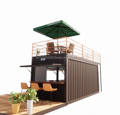 Bar contenitore pop-up a due piani progettato con stile di design moderno e finestre in lega di alluminio