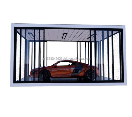Crystal Glass Shop Design Casa prefabbricata mobile da 20 piedi con finestre in acciaio galvanizzato 180g e alluminio