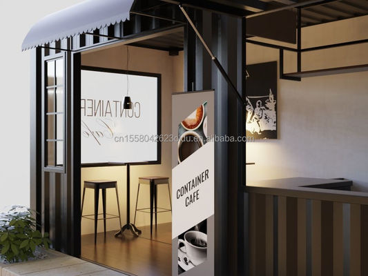 Prefabbricato contenitore di pannelli sandwich ristorante 20ft 40ft case modulari case per personalizzazione mobile bar di spedizione nei caffè