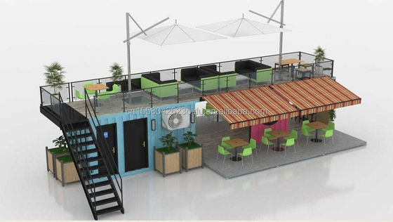50/75/100mm Wave Sandwich Panel Parete 20ft 40ft Folding Container Cafe Ristorante Container di spedizione Bar Cafe con cucina