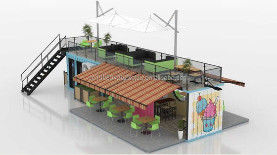 50/75/100mm Wave Sandwich Panel Parete 20ft 40ft Folding Container Cafe Ristorante Container di spedizione Bar Cafe con cucina