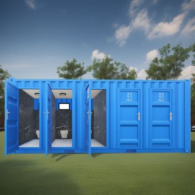 Moderno design contenitore a pacchetto piatto per il pubblico in 20ft Mobile Trailer bagno Camping e oltre la vostra immaginazione