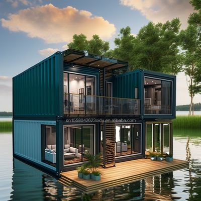 Panello sandwich in acciaio Villa in legno prefabbricata Casa container con design moderno e caratteristiche espandibili